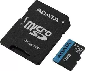 Карта памяти A-DATA ADATA 128GB microSDHC Class 10 UHS-I A1 100/25 MB/s (SD адаптер) (AUSDX128GUICL10A1-RA1)