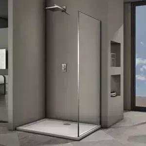 Боковая стенка Veconi Rovigo 100 стекло прозрачное, профиль хром (KP02-100-01-19C3)