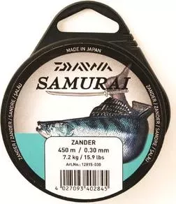 Леска рыболовная DAIWA Samurai Zander 450м 0,30мм (7,2кг) светло-зеленая