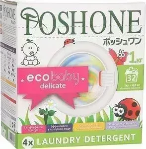 Стиральный порошок Posh One для детского белья Ecobaby Delicate, концентрированный, 1 кг