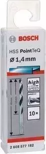 Сверло по металлу BOSCH 10шт HSS PointTeQ 1,4 мм (2.608.577.182)