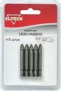 Набор бит ELITECH 5 шт PZ2x50 мм (1820. 068800)