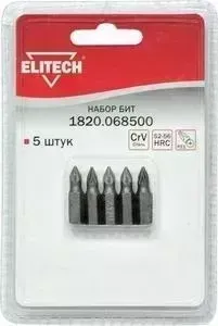 Набор бит ELITECH 5 шт PZ1x25 мм (1820. 068500)
