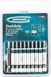 Набор бит GROSS TORX 10х50 сталь S2 10шт (11468)