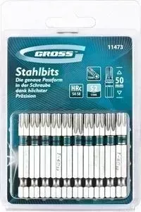 Биты GROSS TORX 40 50мм сталь S2 10шт (11473)