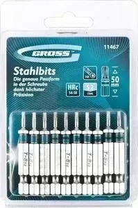 Набор бит GROSS TORX 8х50 сталь S2 10шт (11467)