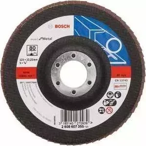 Круг лепестковый торцевой BOSCH 125х22.2мм K80 Expert for Metal (2.608.607.355)