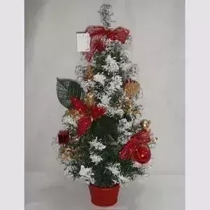 Елка искусственная Snowmen украшенная заснежанная шары и банты 60 см Е96516