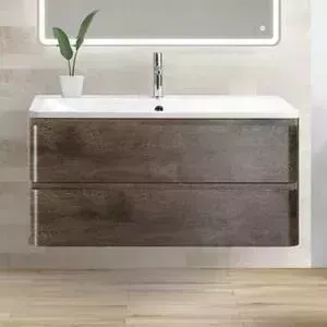Тумба с раковиной BELBANGO с Albano 90 Rovere Nature Grigio (ALBANO-900-2C-SO-RNG, BB900/455-LV-MR-ALR)