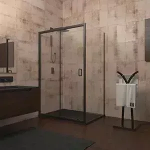 Душевой уголок Veconi Rovigo 120x80 стекло прозрачное, профиль черный (RV25B-12080PR-01-19C1)