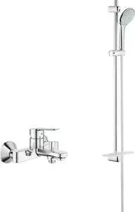 Смеситель для ванны Grohe BauEdge с душевым гарнитуром, хром (23605000, 27267001)