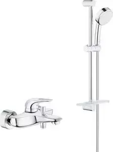 Смеситель для ванны Grohe Eurostyle New с душевым гарнитуром, хром (33591003, 26083002)