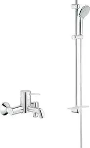 Смеситель для ванны Grohe BauClassic с душевым гарнитуром, хром (32865000, 27267001)