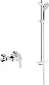 Смеситель для душа Grohe BauEdge с душевым гарнитуром, хром (23333000, 27267001)