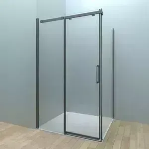 Душевой уголок Veconi Rovigo 150x80 стекло прозрачное, профиль черный (RV070-15080PR-01-19C4)