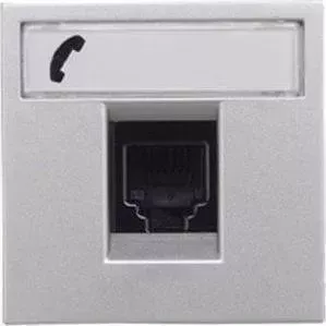 Розетка ABB RJ12 Zenit 3 кат серебро (2CLA221760N1301)