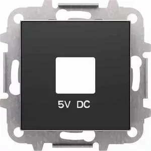 Лицевая панель ABB Sky розетки USB чёрный бархат