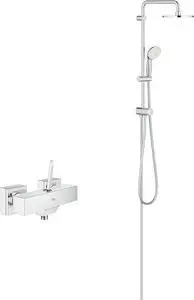 Смеситель для душа Grohe Eurocube Joy с душевым гарнитуром, хром (23665000, 27389002)