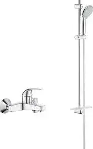 Смеситель для ванны Grohe BauCurve с душевым гарнитуром, хром (23599000, 27267001)