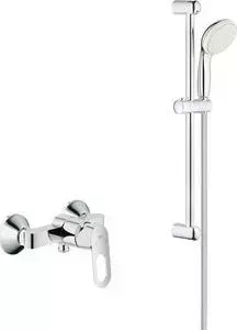 Смеситель для душа Grohe BauLoop с душевым гарнитуром, хром (23340000, 27853001)