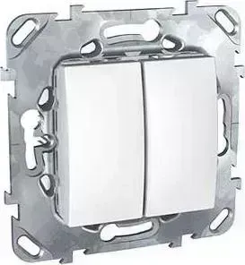 Переключатель двухклавишный Schneider Electric механизм СП UNICA белый MGU5.213.18ZD