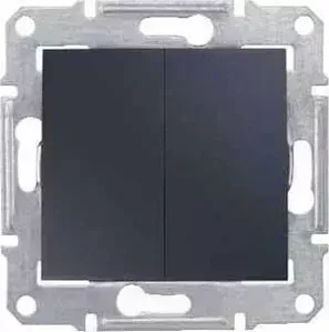 Выключатель двухклавишный Schneider Electric СП Sedna cx.5 10А IP20 графит SDN0300170
