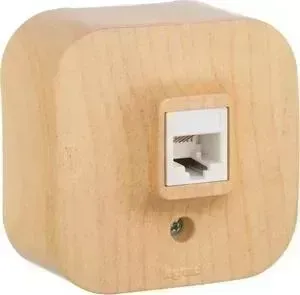 Розетка Legrand телефонная RJ11 Quteo дерево 782274