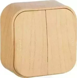 Переключатель Legrand двухклавишный на 2 направления Quteo 10A 250V дерево 782266