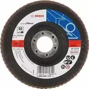 Круг лепестковый торцевой BOSCH 125х22.2мм K60 Expert for Metal (2.608.606.717)
