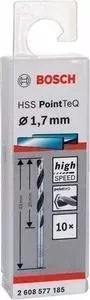 Сверло по металлу BOSCH 10шт HSS PointTeQ 1,7 мм (2.608.577.185)