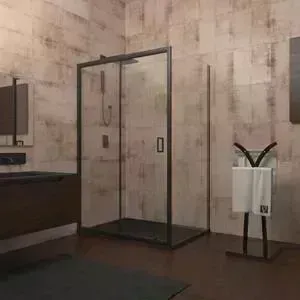 Душевой уголок Veconi Rovigo 110x80 стекло прозрачное, профиль черный (RV25B-11080PR-01-19C1)