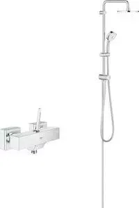 Смеситель для душа Grohe Eurocube Joy с душевым гарнитуром, хром (23665000, 27394002)