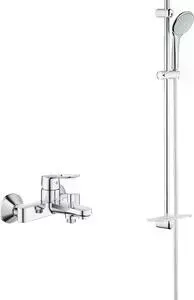 Смеситель для ванны Grohe BauLoop с душевым гарнитуром, хром (23603000, 27267001)