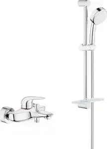 Смеситель для ванны Grohe Eurostyle с душевым гарнитуром, хром (23726003, 26083002)
