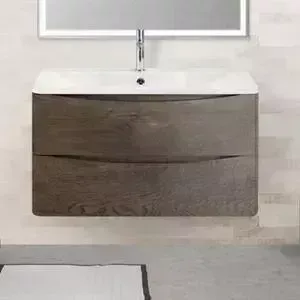 Тумба с раковиной BELBANGO с Acqua 100 Rovere Nature Grigio (ACQUA-1000-2C-SO-RNG, BB1000/455-LV-MR-ALR)