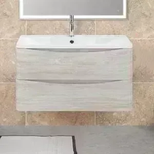 Тумба с раковиной BELBANGO с Acqua 80 Rovere Vintage Bianco (ACQUA-800-2C-SO-RVB, BB800/455-LV-MR-ALR)