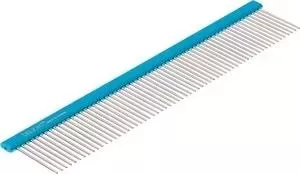 Расческа DeLIGHT алюм. 25 см с плоской синей ручкой, зуб 3,6 см 36125