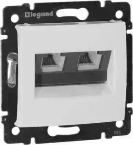 Розетка Legrand телефонная 2xRJ11 Valena белая 774439