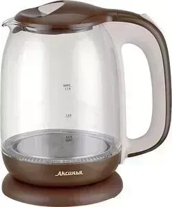 Чайник электрический Аксинья КС-1020 коричневый с бежевым