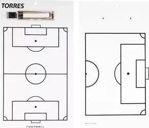 Тактическая доска TORRES для футбола арт. TR1002S, маркерная, с зажимом, в компл. маркер, белая