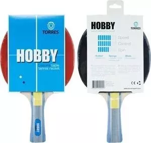 Ракетка для настольного тенниса TORRES Hobby, арт. TT0003, любителей, накладка 1,8 мм, конич. ручка