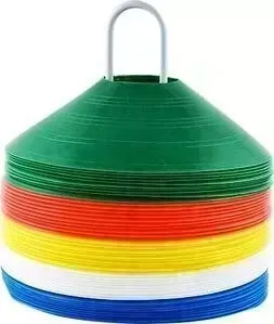 Фишки для разметки поля Mitre Space Markers арт. A3007AAA, усеч.конусы,пластик,комп.из 50 шт,5 цвет