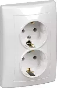 Розетка двойная с заземлением Schneider Electric СП Sedna белый (SDN3000621)