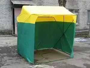 Палатка Митек торговая 2,0х2,0 P (кабриолет) (Зеленый/Желтый)