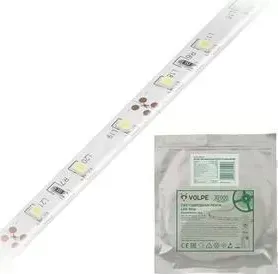 Лента Светодиодная влагозащищенная VOLPE (UL-00000897) 4,8W/m 60LED/m 2835SMD теплый белый 5M ULS-Q324 2835-60LED/m-8mm-IP65-DC12V-4,8W/m-5M-WW