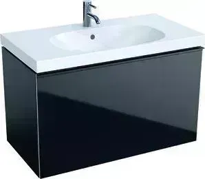 Тумба с раковиной Geberit с Acanto 90 черный глянец (500.612.16.1, 500.623.01.2)