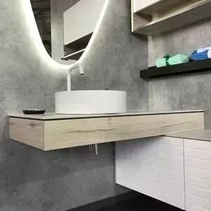 Мебель для ванной Comforty Клеон 120 левая, дуб дымчатый