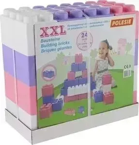 Конструктор WADER строительный "XXL", 24 элемента (v2) + соединитель (24 элемента), (68057_PLS)