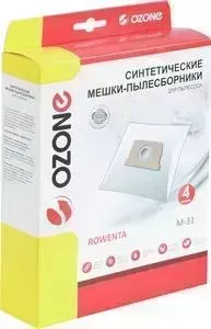 Фильтр для пылесоса OZONE совместимы с ROWENTA тип оригинального мешка: ZR 0028, ZR 0015, 4 шт (M-31)