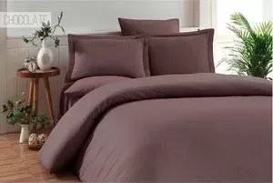 Комплект постельного белья Karna Евро, бамбук/хлопок, Ruya (3092/CHAR004) Коричневый